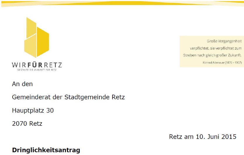 Dringlicher Antrag wegen Limitierung der Althof-Finanzierung wurde abgelehnt!