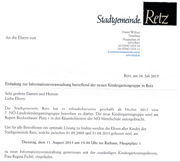 Neues bei der Erweiterung des Kindergartens in Retz