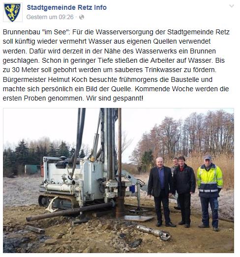 Brunnenbohrung im Retzer See