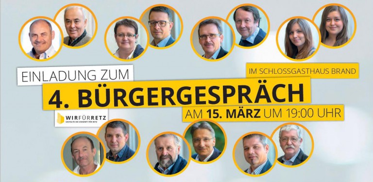Einladung zum Bürgergespräch am 15. März 2016 ab 19:00 Uhr