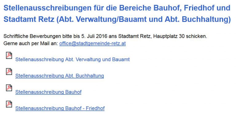 Generationswechsel in der Stadtgemeinde Retz