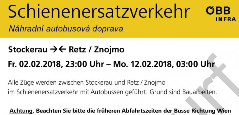Schienenersatzverkehr in den Semesterferien 2018