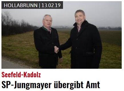 BGM JungMayer übergibt sein Amt an Peter Frühberger.