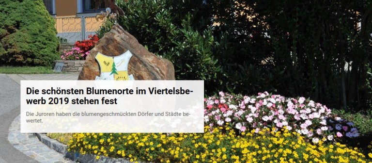 Aktion „Blühendes Niederösterreich“ – Retz am 1. Platz in der Viertelsbewertung Weinviertel (in der Gruppe 2 – Gemeinden bis 3.000 EW)