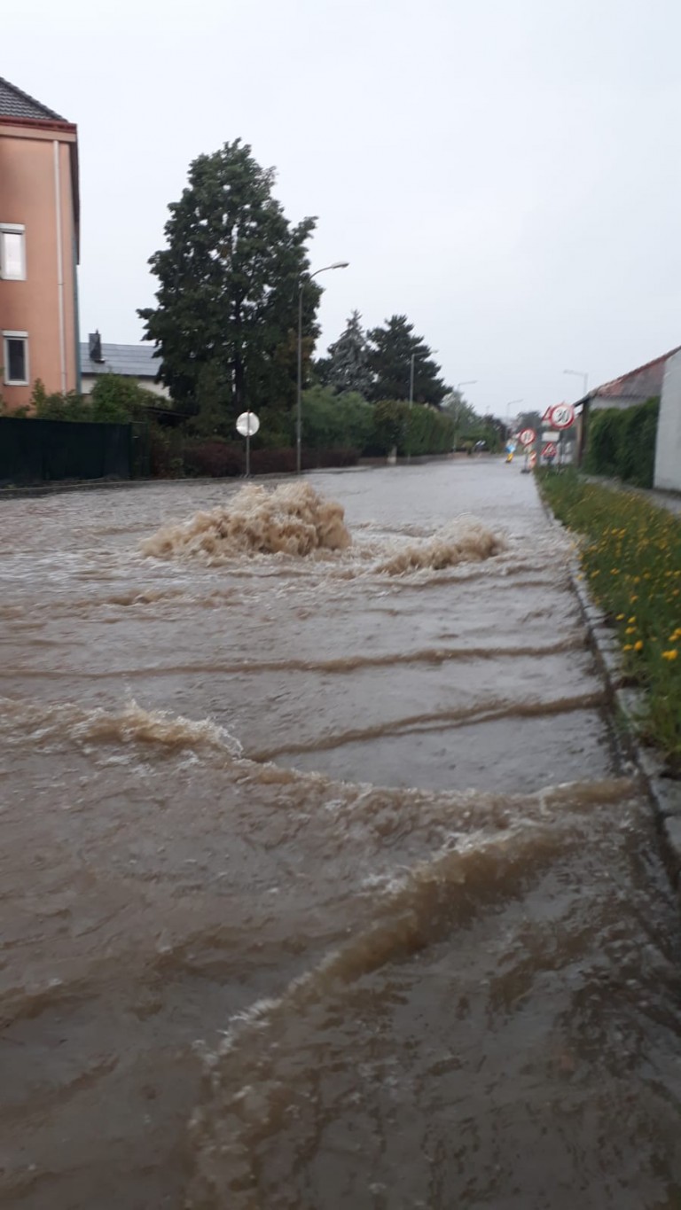 Starkregen in Retz am 3. August 2019